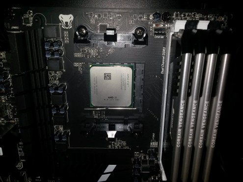 Motherboard with RAM and CPU